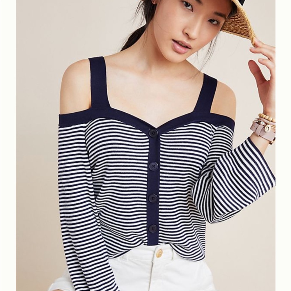 NWT ANTHRO Krissy Cold-Shoulder Cardigan